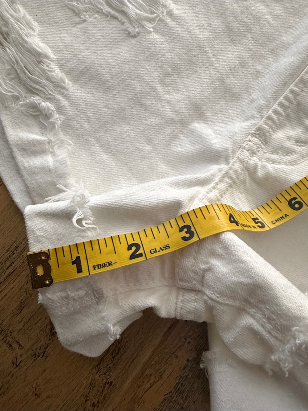 Abercrombie & Fitch White Distressed Denim Short Shorts - Picture 12 of 14